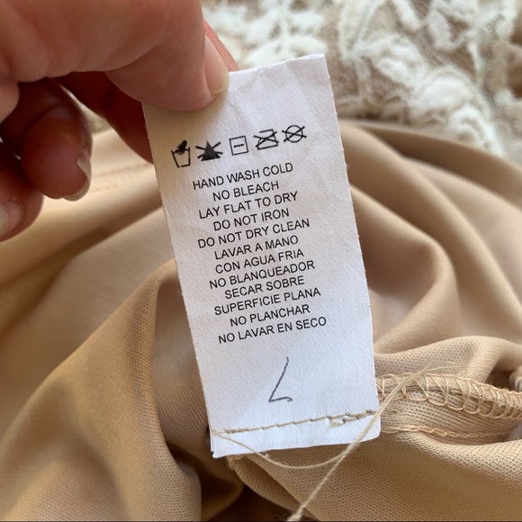 R&M Richards White w/ Tan Lining cocktail dress size Floral Lace Tie Belt Sz 12 - Picture 6 of 14